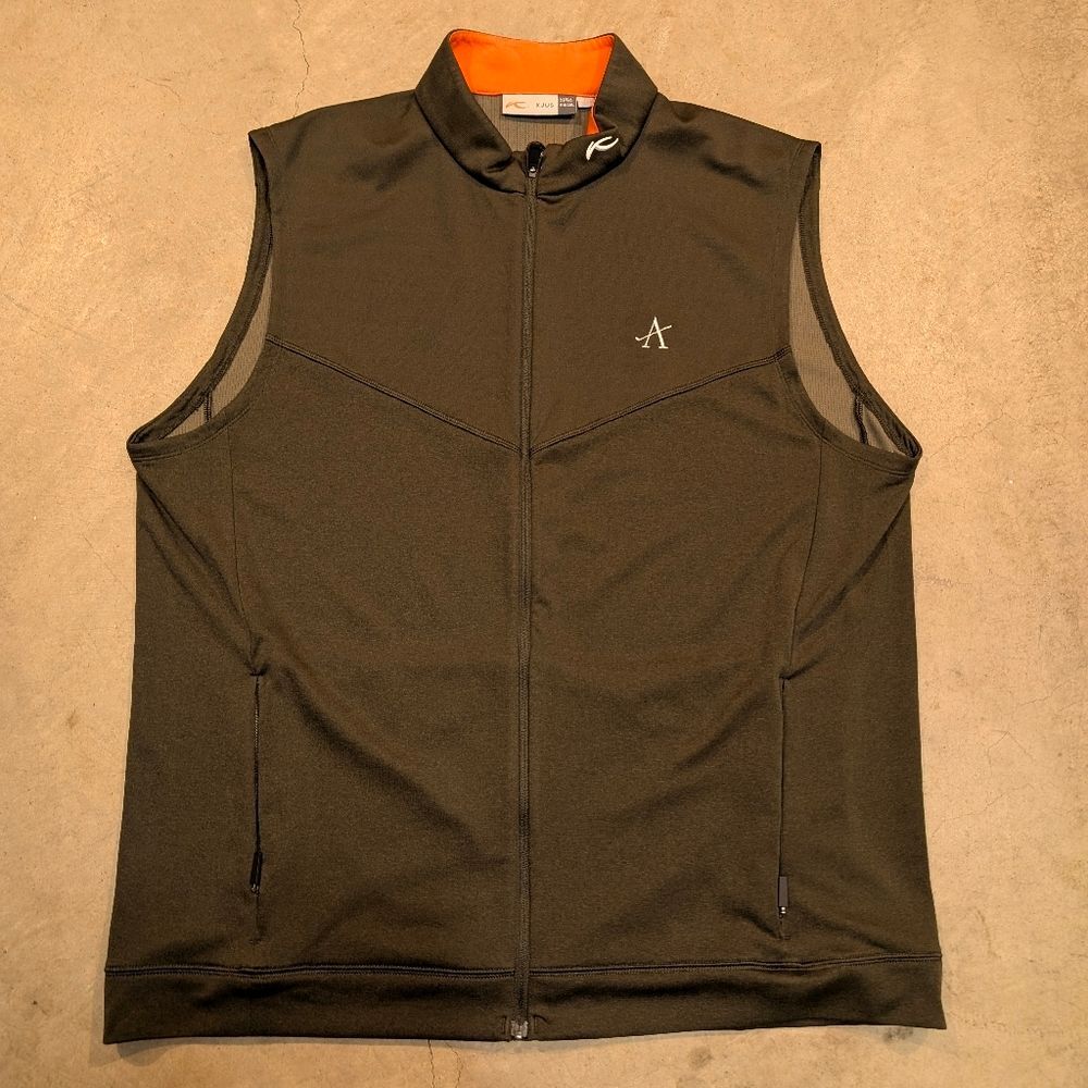 Kjus Westport Vest Men's 2XL Green Golf Club Crest Full Zip